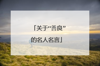 关于“善良”的名人名言