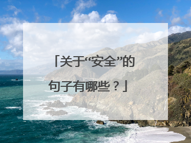 关于“安全”的句子有哪些?