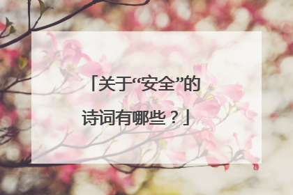 关于“安全”的诗词有哪些?