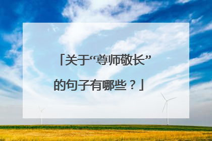 关于“尊师敬长”的句子有哪些?