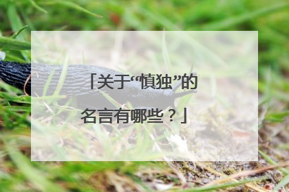 关于“慎独”的名言有哪些?