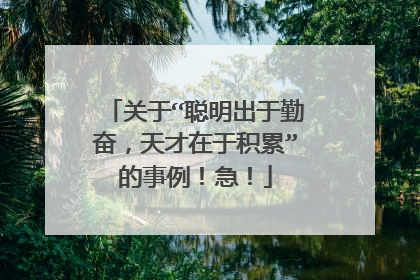 关于“聪明出于勤奋,天才在于积累”的事例!急!