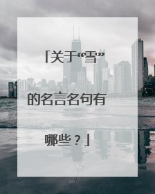 关于“雪”的名言名句有哪些？