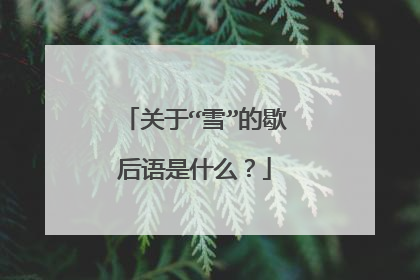 关于“雪”的歇后语是什么？