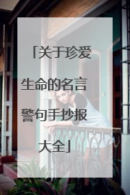 关于珍爱生命的名言警句手抄报大全