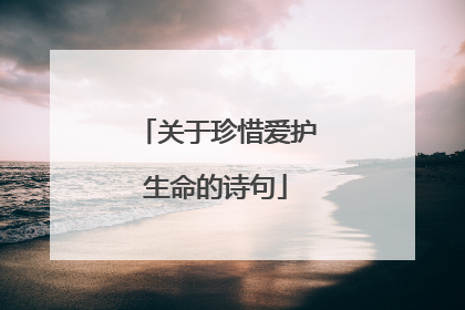 关于珍惜爱护生命的诗句