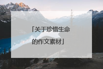 关于珍惜生命的作文素材