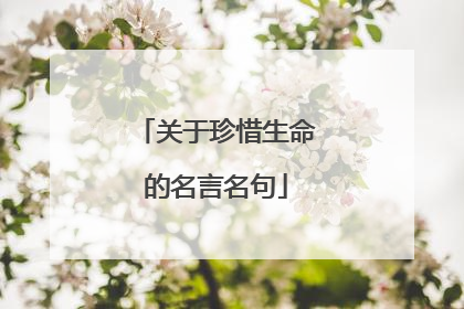 关于珍惜生命的名言名句
