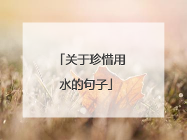 关于珍惜用水的句子