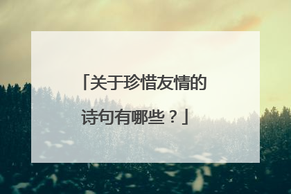 关于珍惜友情的诗句有哪些?