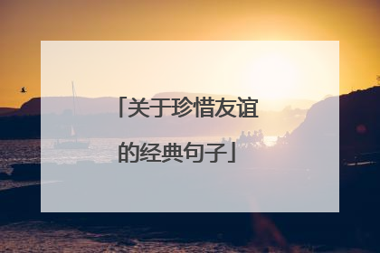 关于珍惜友谊的经典句子