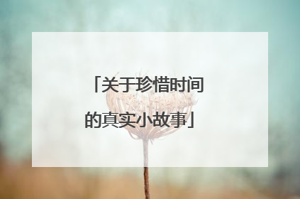 关于珍惜时间的真实小故事