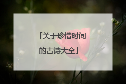 关于珍惜时间的古诗大全