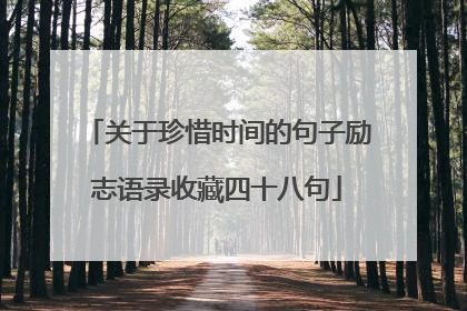 关于珍惜时间的句子励志语录收藏四十八句