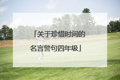 关于珍惜时间的名言警句四年级