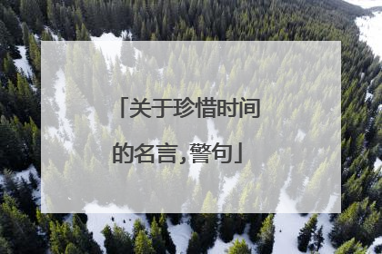 关于珍惜时间的名言,警句