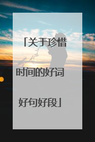 关于珍惜时间的好词好句好段