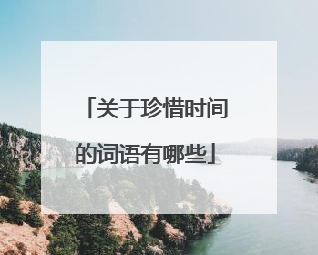 关于珍惜时间的词语有哪些