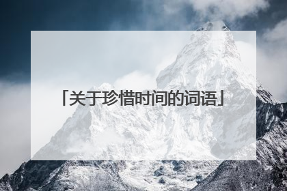 关于珍惜时间的词语