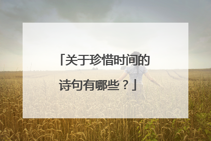 关于珍惜时间的诗句有哪些?