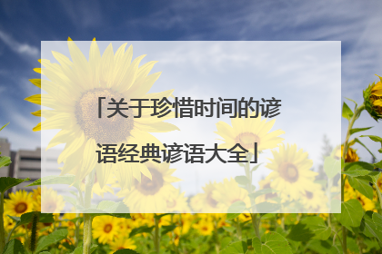 关于珍惜时间的谚语经典谚语大全