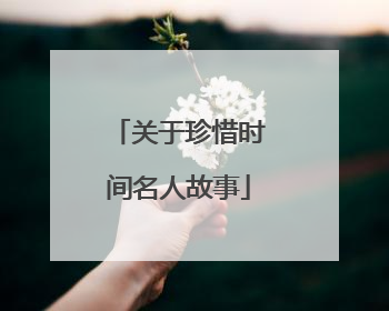 关于珍惜时间名人故事