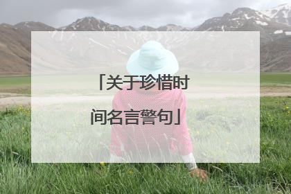 关于珍惜时间名言警句