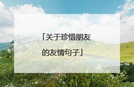 关于珍惜朋友的友情句子