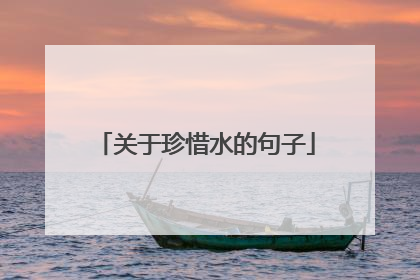 关于珍惜水的句子