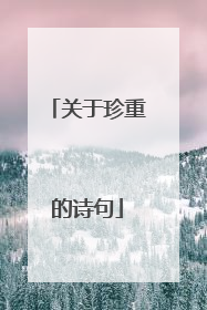 关于珍重的诗句