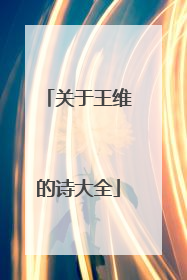 关于王维的诗大全