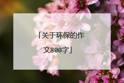 关于环保的作文800字