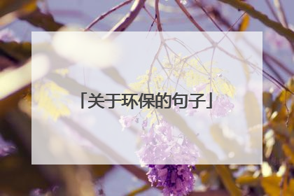 关于环保的句子