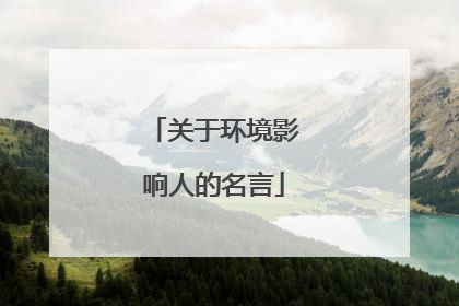 关于环境影响人的名言