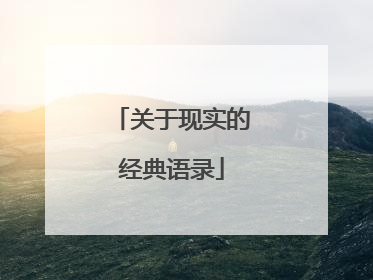 关于现实的经典语录
