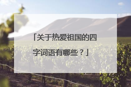 关于热爱祖国的四字词语有哪些?