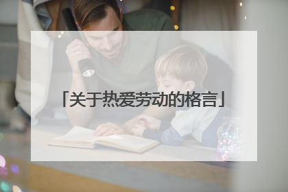 关于热爱劳动的格言