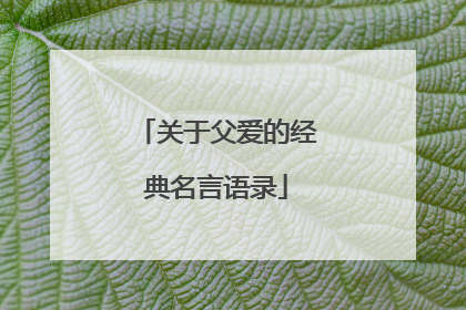 关于父爱的经典名言语录