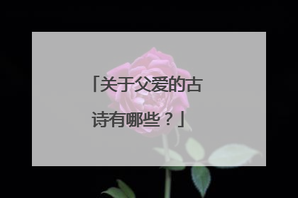 关于父爱的古诗有哪些?