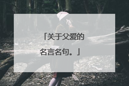 关于父爱的名言名句。
