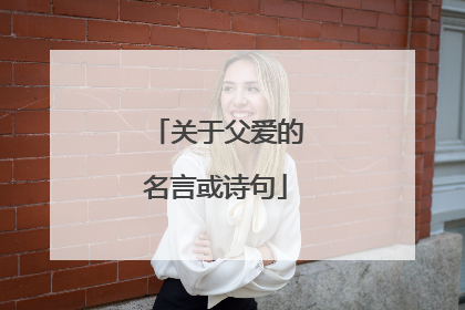 关于父爱的名言或诗句