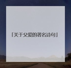 关于父爱的著名诗句