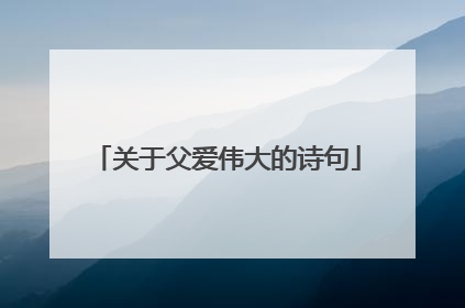 关于父爱伟大的诗句