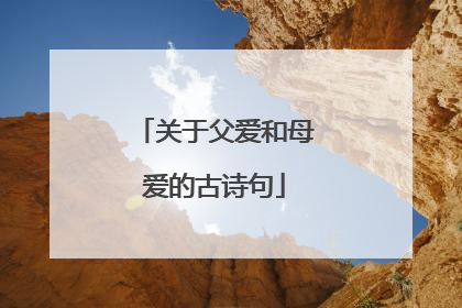 关于父爱和母爱的古诗句