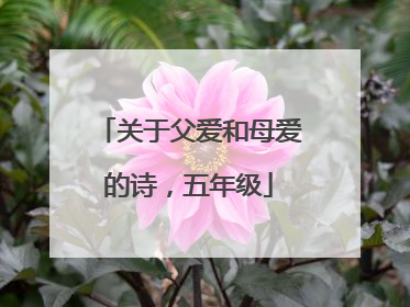 关于父爱和母爱的诗,五年级