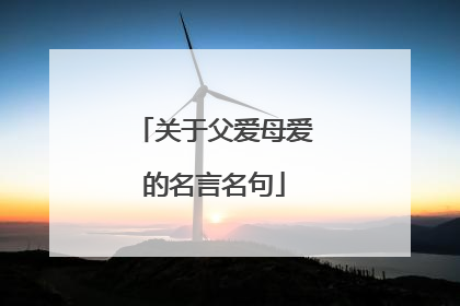 关于父爱母爱的名言名句