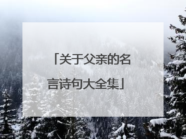 关于父亲的名言诗句大全集