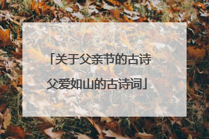 关于父亲节的古诗 父爱如山的古诗词