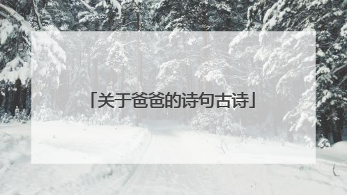 关于爸爸的诗句古诗