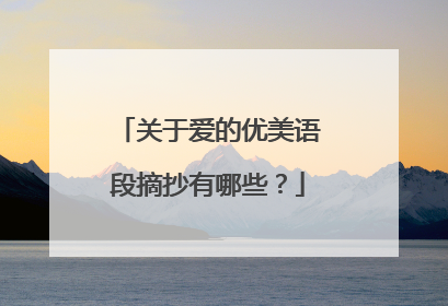 关于爱的优美语段摘抄有哪些?